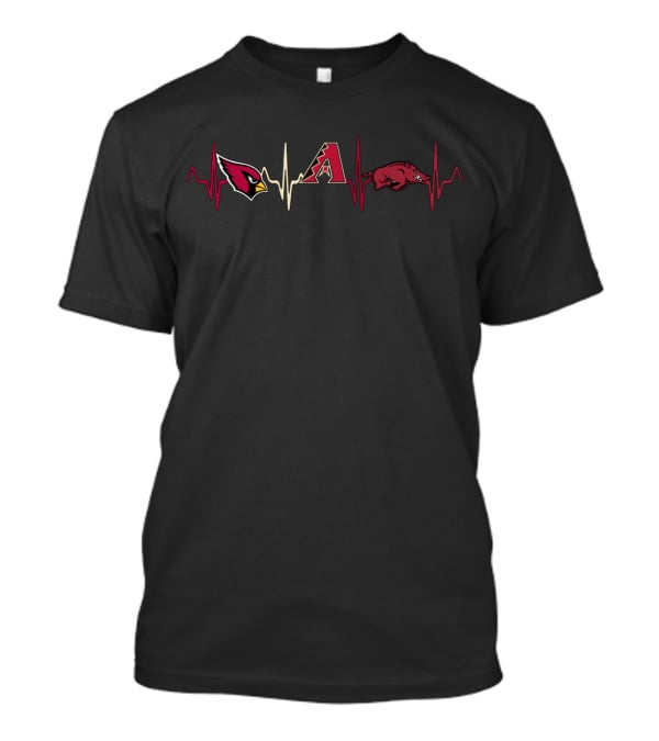 Cardinals And Diamondbacks With Ar Heartbeat T-Shirt