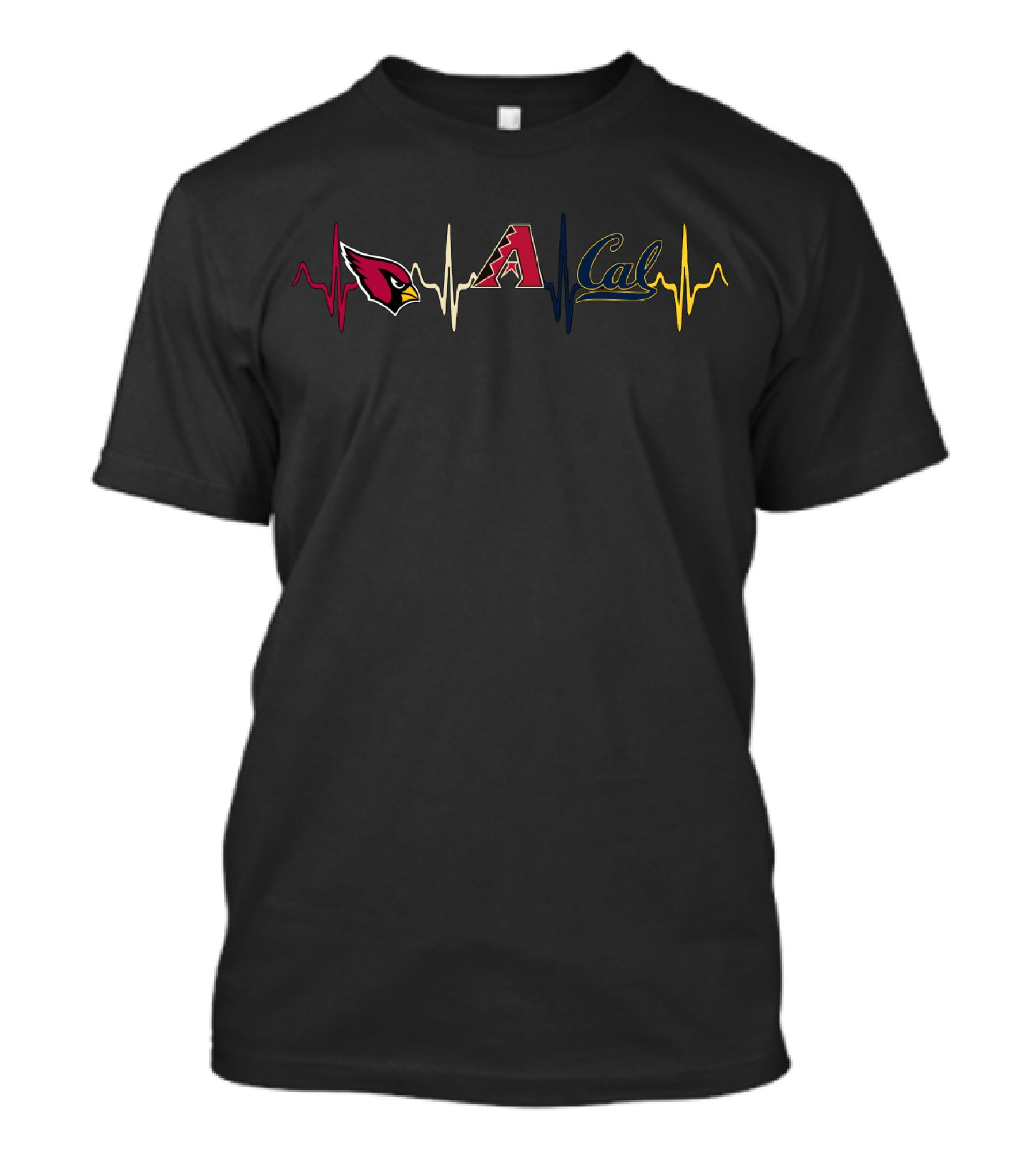 Cardinals Diamondbacks Cal Heartbeat With Cgb T-Shirt