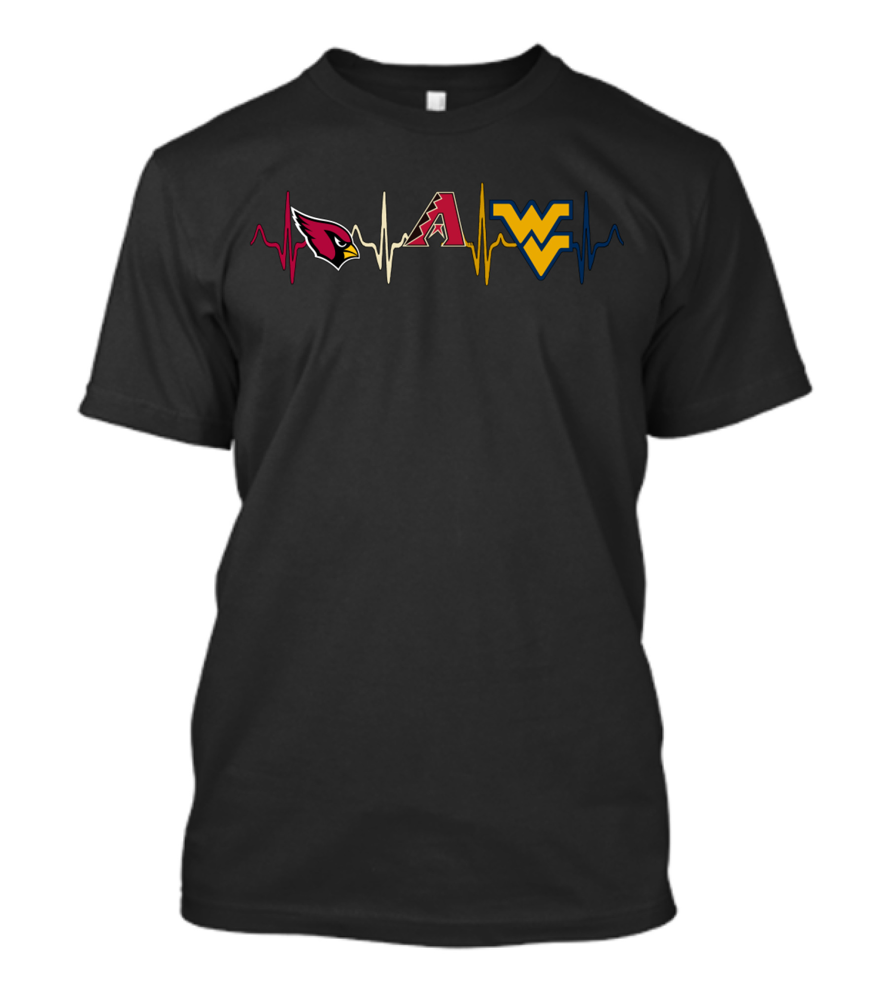 Cardinals Diamondbacks Wvm Heartbeat Logos T-Shirt