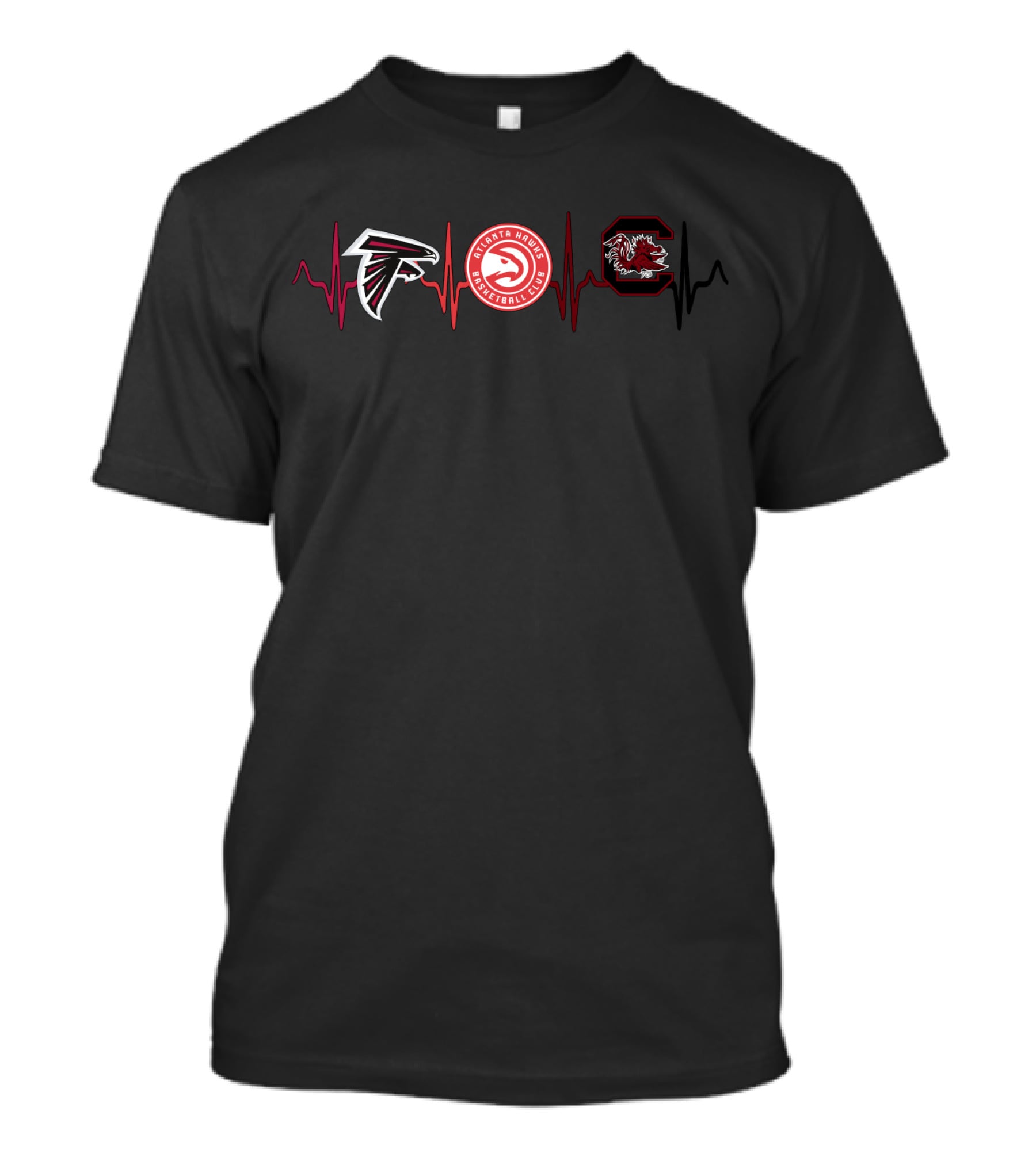 Falcons Hawks South Carolina Gamecocks Heartbeat T-Shirt