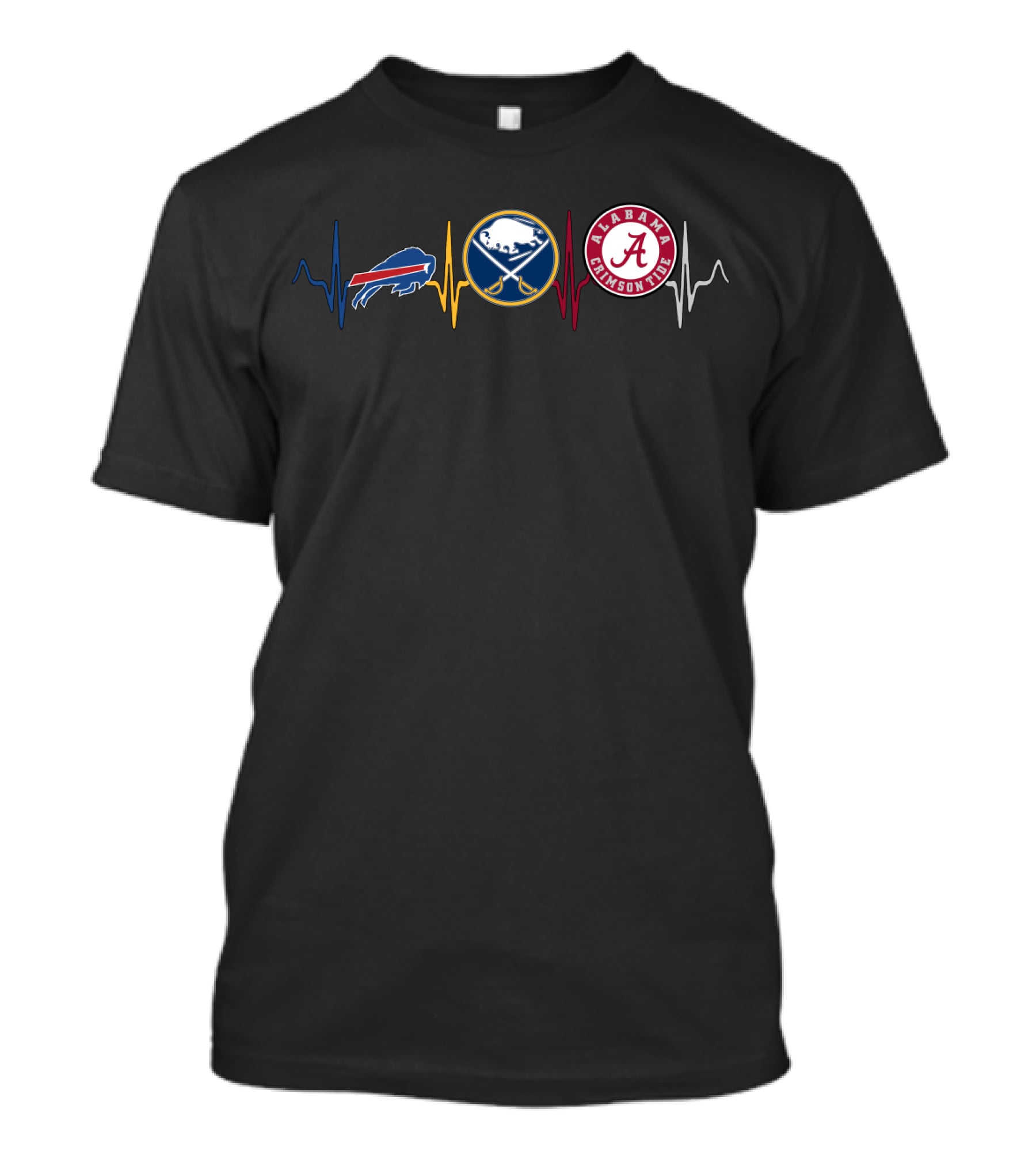 Buffalo Bills Buffalo Sabres Alabama Crimson Tide Heartbeat T-Shirt