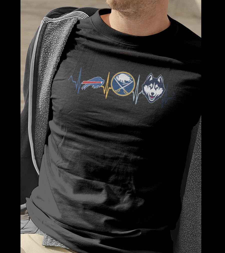 Buffalo Bills Sabres Ch Heartbeat T-Shirt