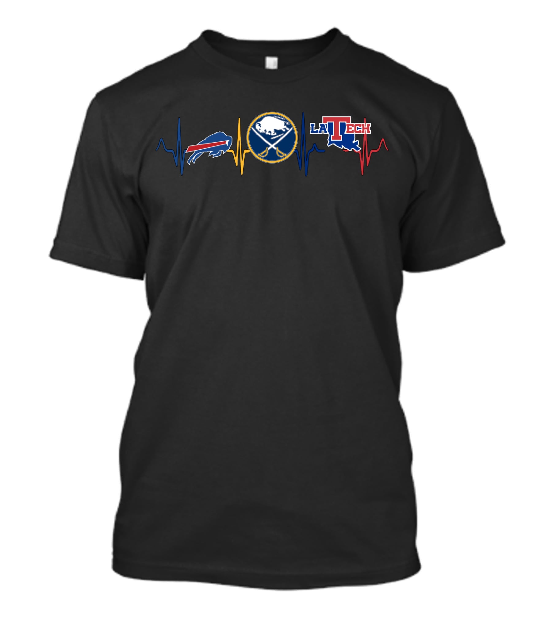Buffalo Bills Buffalo Sabres La Tech Heartbeat T-Shirt