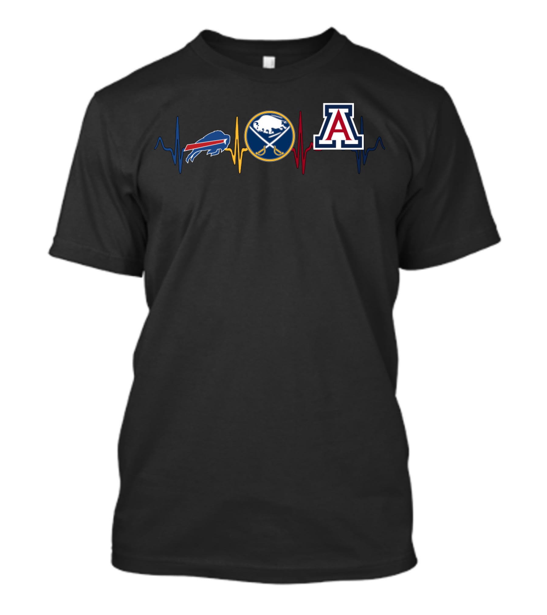 Buffalo Bills Buffalo Sabres Arizona Wildcats Heartbeat T-Shirt