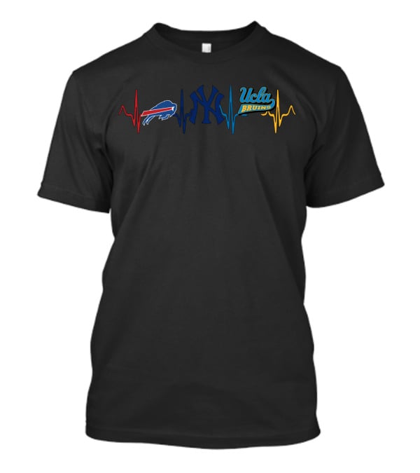 Buffalo Bills New York Yankees Ucla Bruins Heartbeat T-Shirt