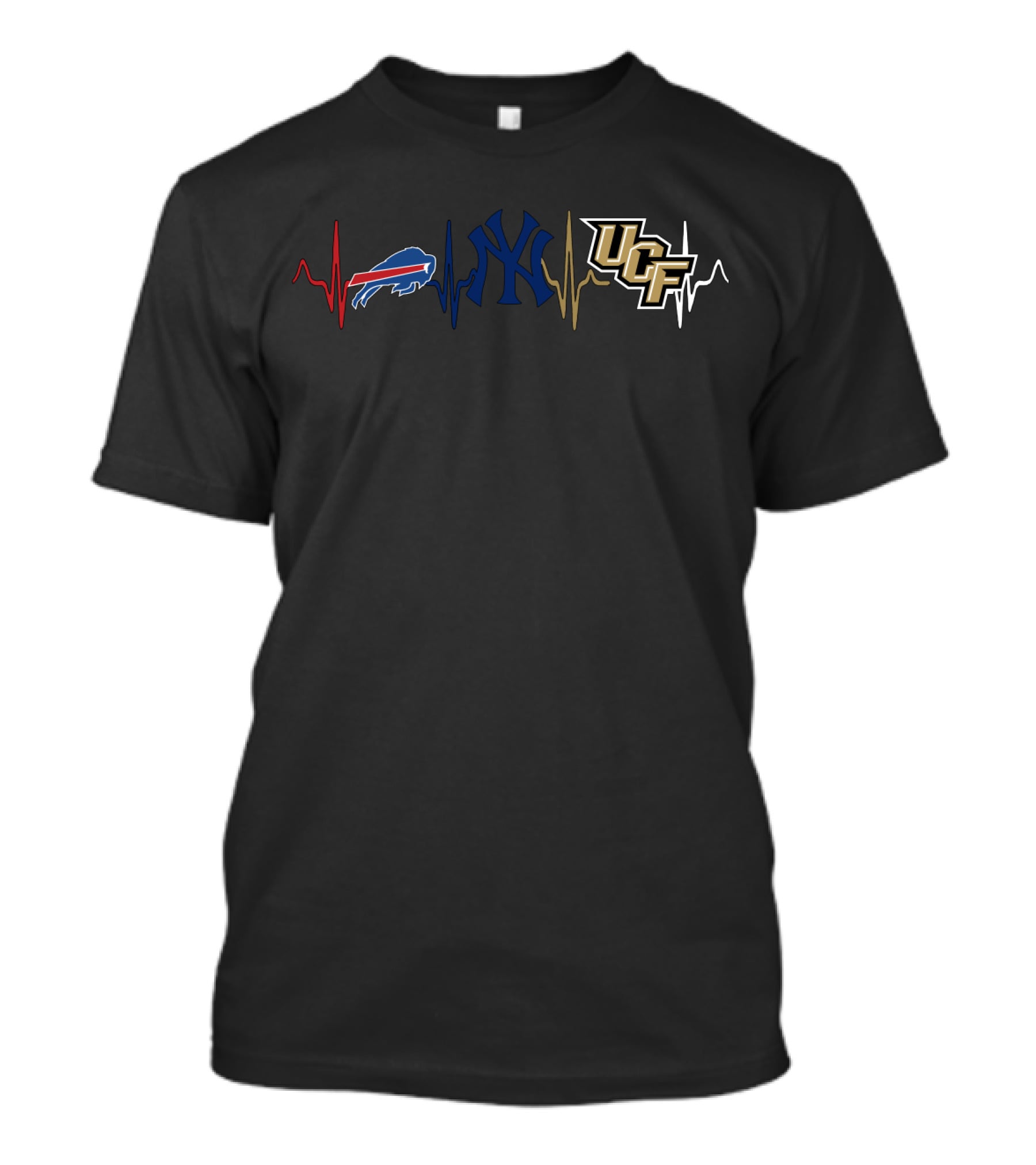 Buffalo Bills New York Yankees Ucf Heartbeat T-Shirt