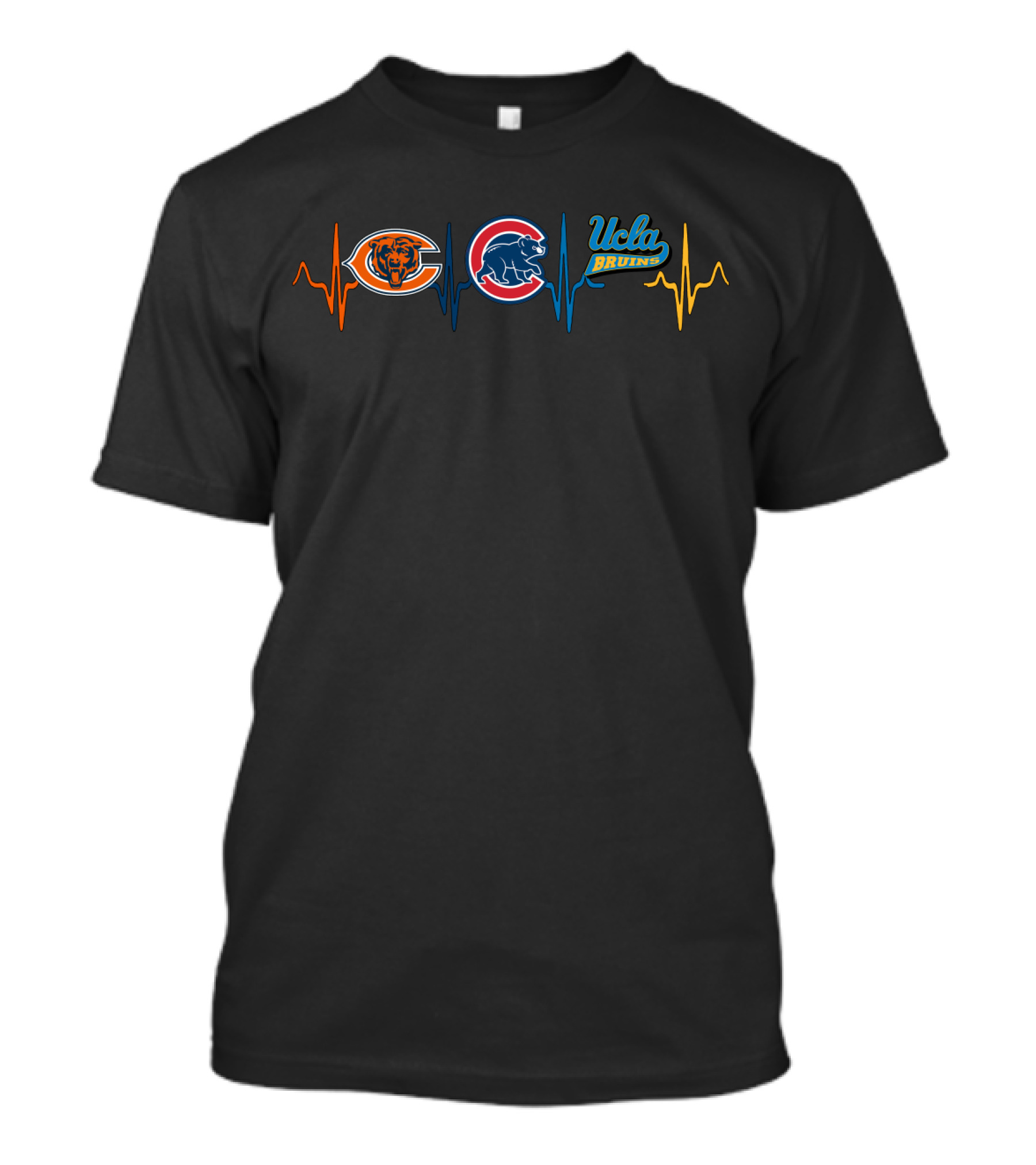Chicago Bears Cubs Ucla Bruins Heartbeat Love T-Shirt