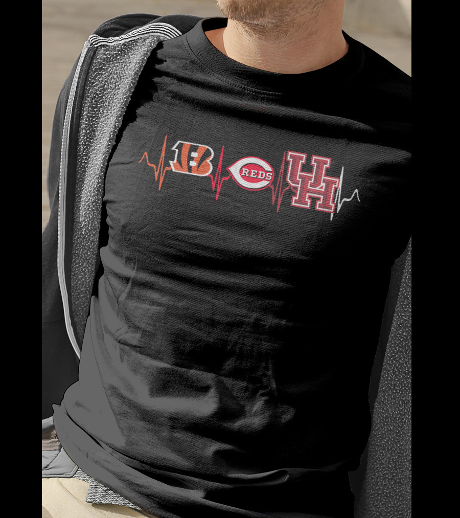 Bengals Reds Uh Heartbeat T-Shirt