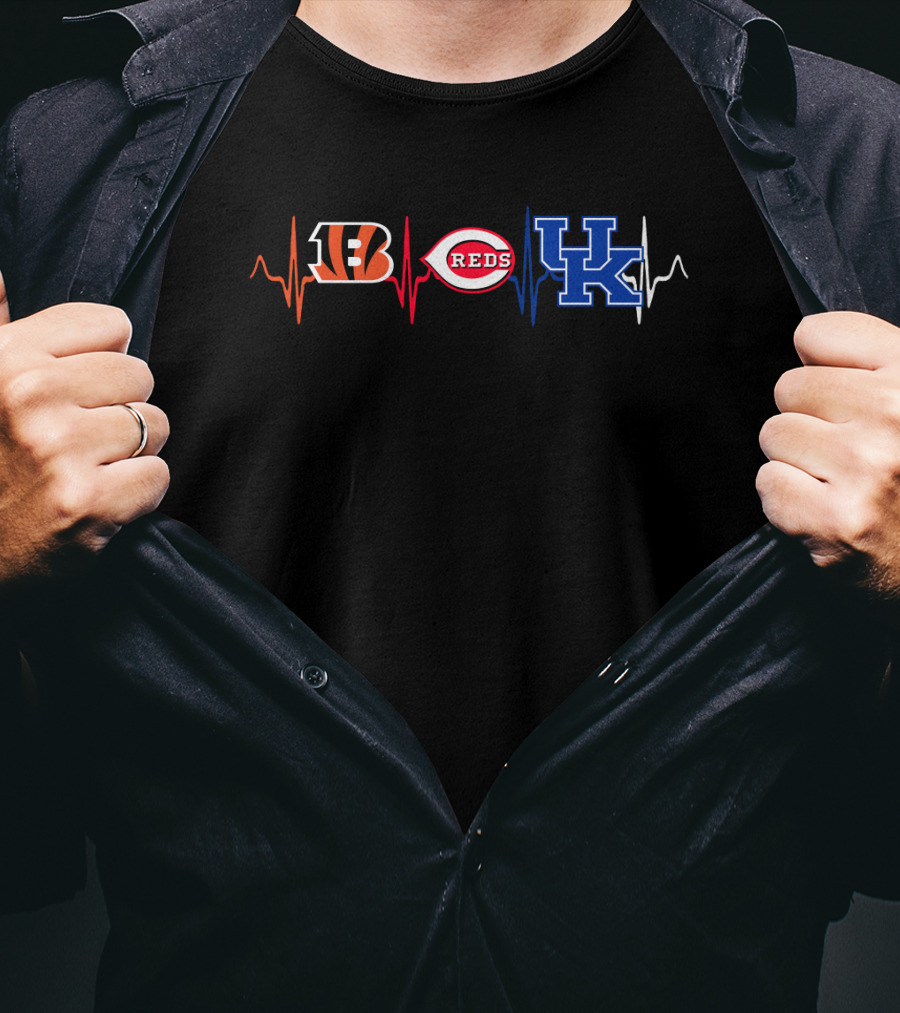 Love Bengals Reds Kentucky Heartbeat T-Shirt