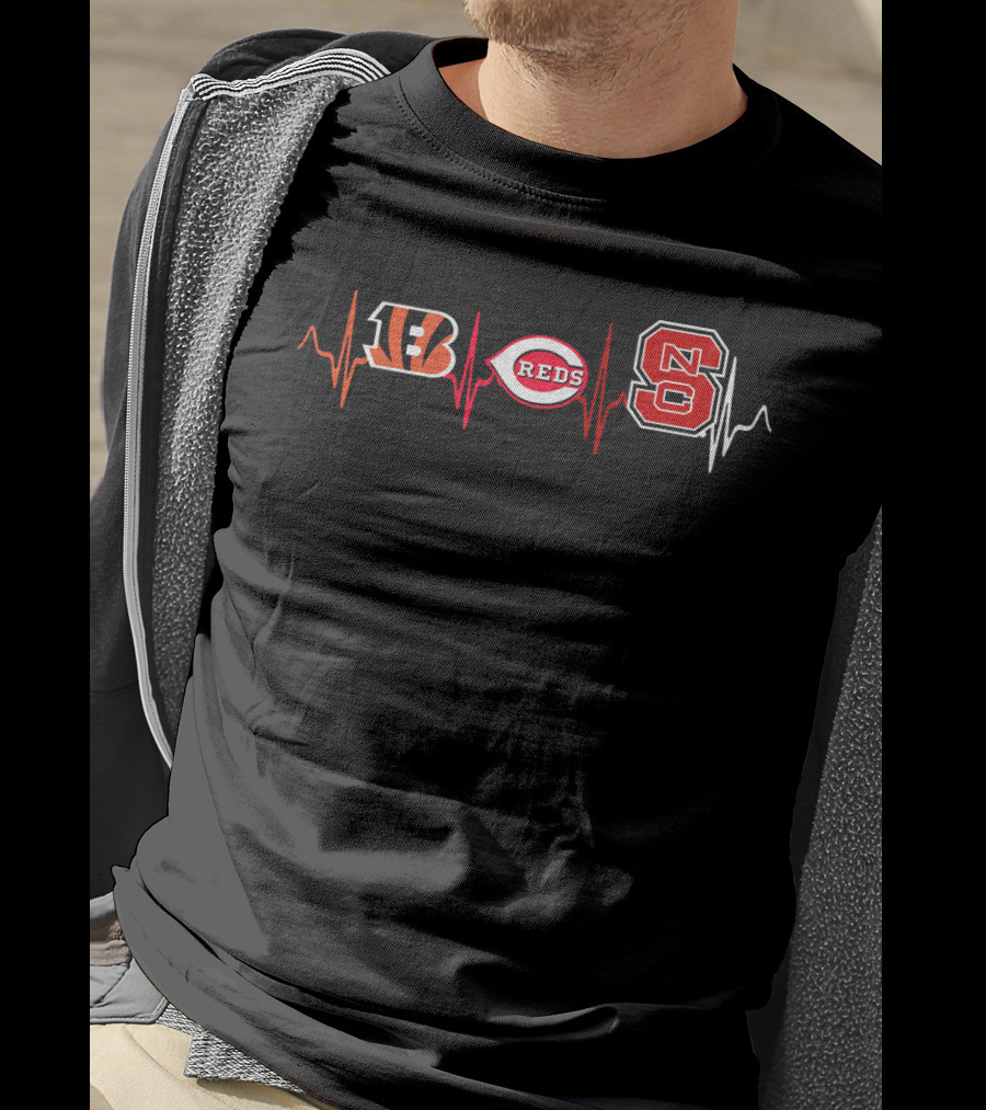 Love Bengals Reds Ncs Heartbeat T-Shirt