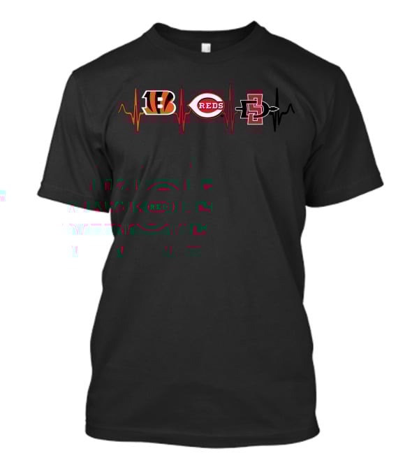 Bengals Reds San Diego State Aztecs Heartbeat Love T-Shirt