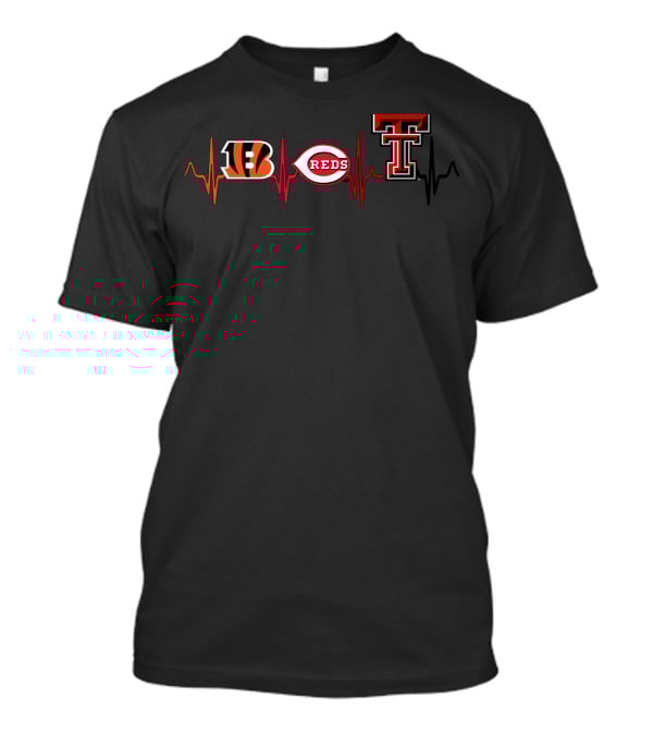Bengals Reds Ttu Heartbeat T-Shirt