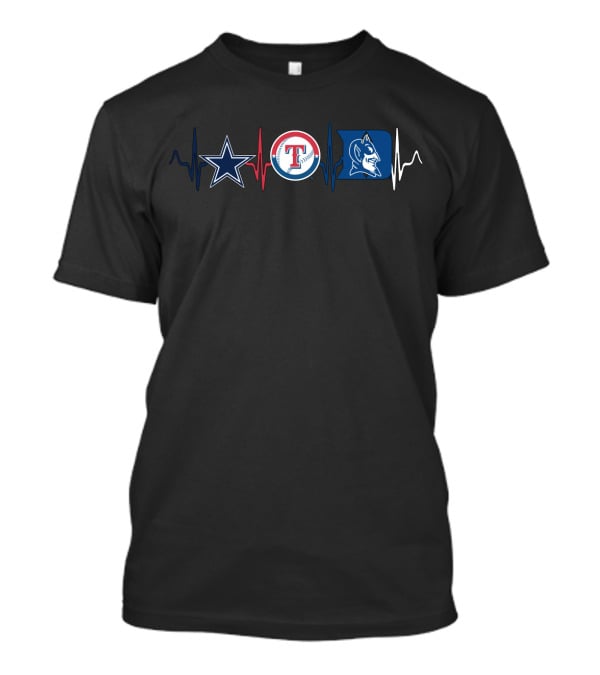 Cowboys Star Rangers Baseball Duke Blue Devils Heartbeat T-Shirt