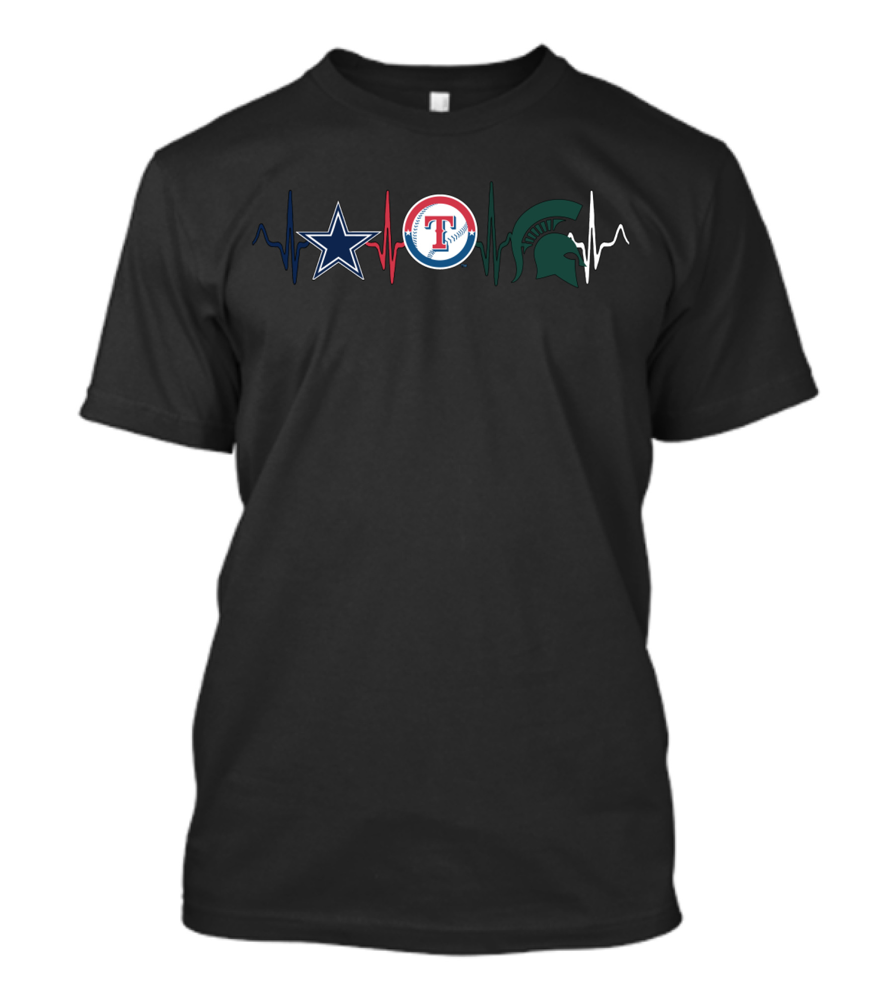 Cowboys Rangers Mss Team Spirit Heartbeat T-Shirt