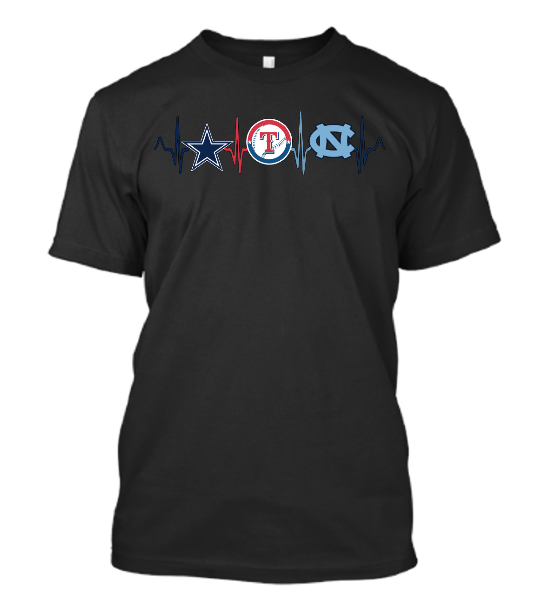 Dallas Cowboys Texas Rangers North Carolina Tar Heels Fan Appreciation T-Shirt