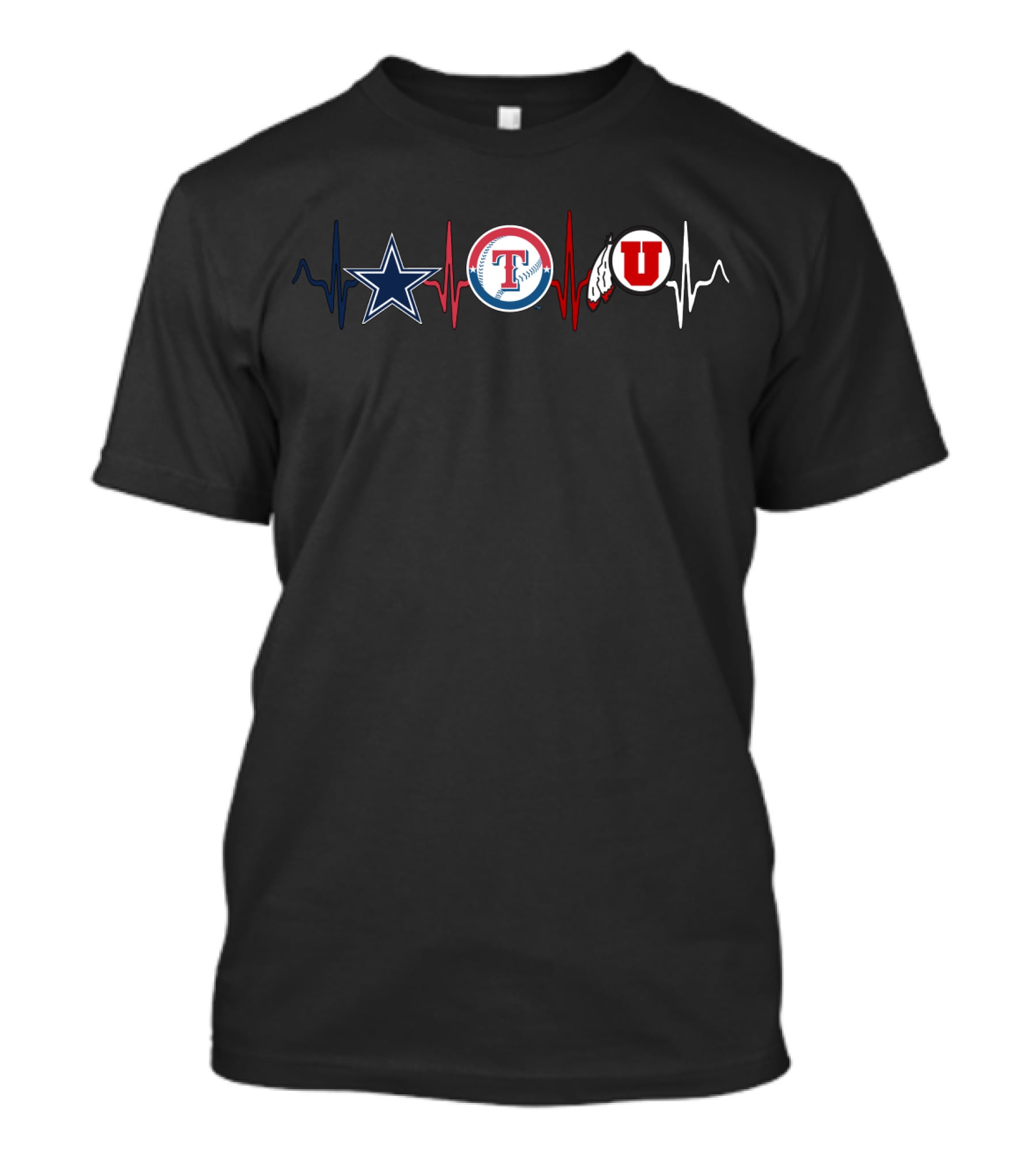 Love Cowboys Texas Rangers University Of Utah Logo Pulse T-Shirt