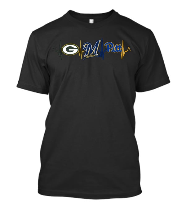 Packers Brewers Pitt Heartbeat T-Shirt
