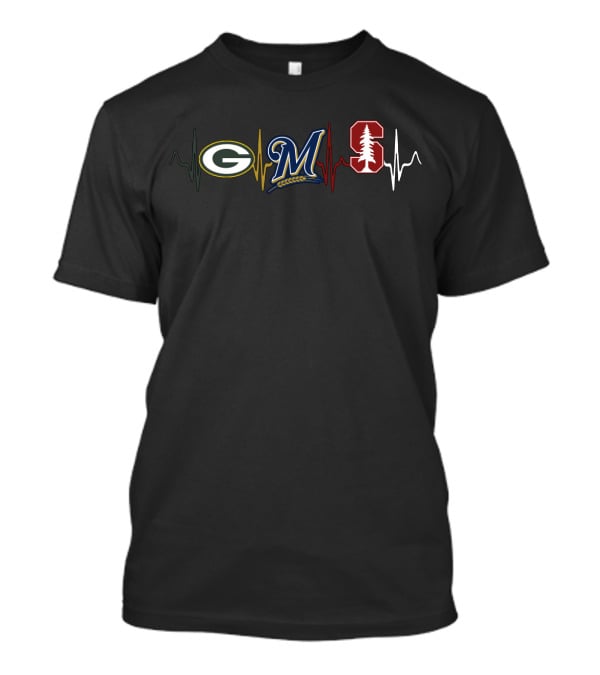 Packers Brewers Stanford Heartbeat Logo Mashup T-Shirt