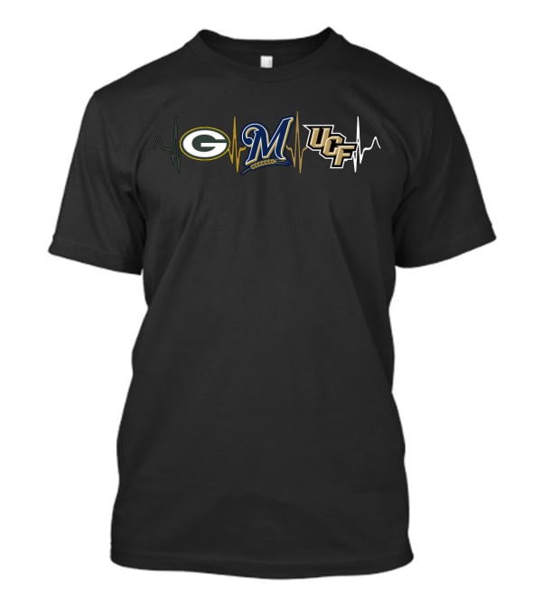 Packers Brewers Ucf Heartbeat T-Shirt