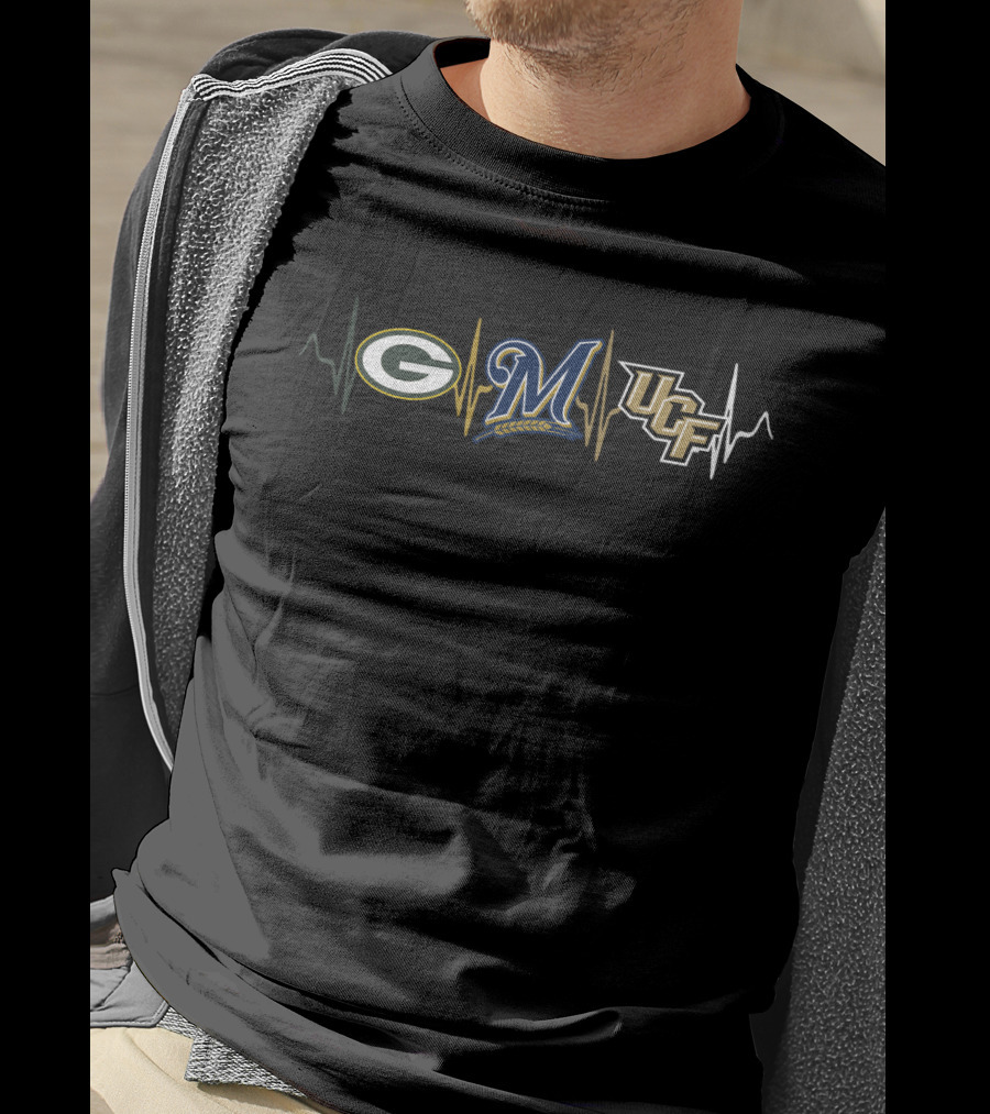 Packers Brewers Ucf Heartbeat T-Shirt
