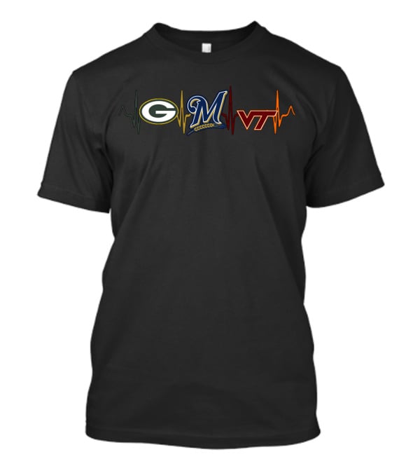 Love Packers Brewers Vth Heartbeat T-Shirt