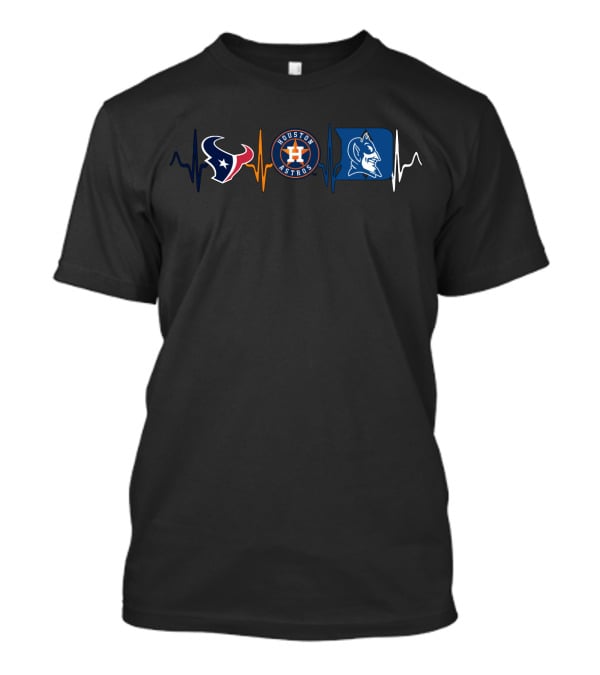 Texans Heartbeat Astros Duke Blue Devils T-Shirt