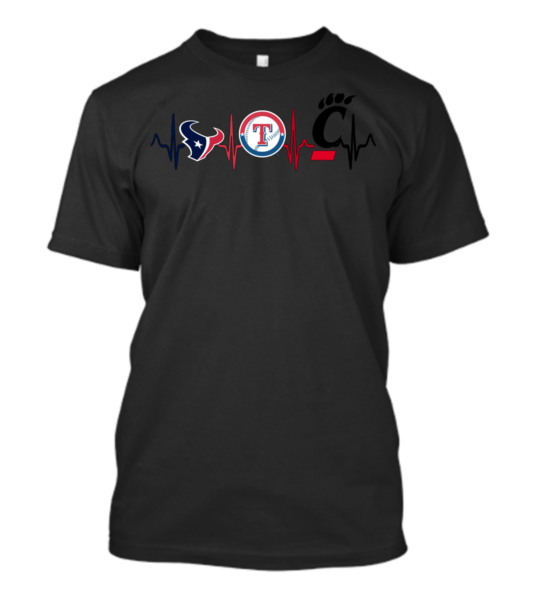 Loving The Texans And Rangers With Cincinnati Bearcats Pulse T-Shirt