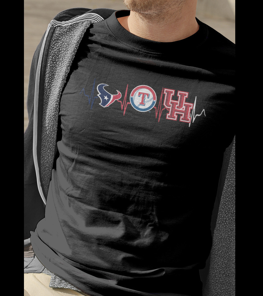 Texans Rangers Uh Love Heartbeat T-Shirt