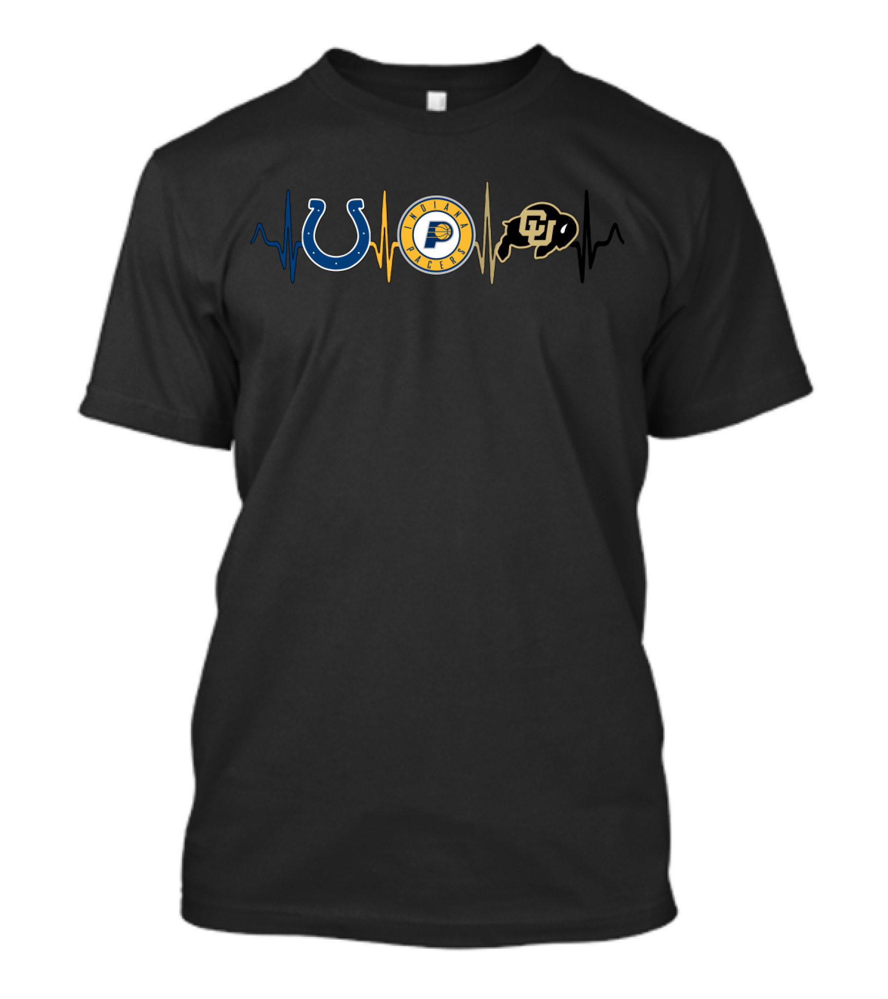 Love Colts Pacers Cbu Heartbeat Icons T-Shirt
