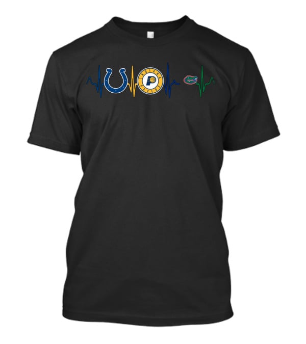 Love Colts Pacers Gators Heartbeat T-Shirt