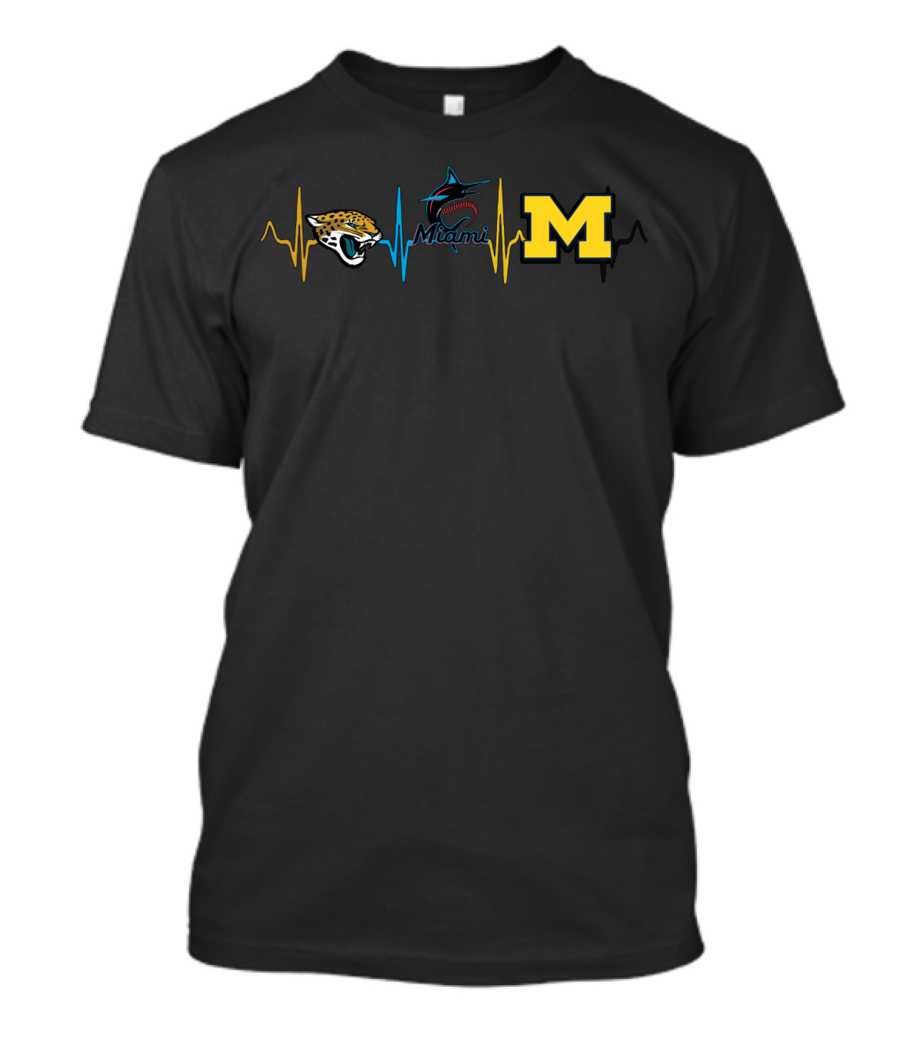 Love Jaguars Miami Marlins Michigan Wolverines T-Shirt
