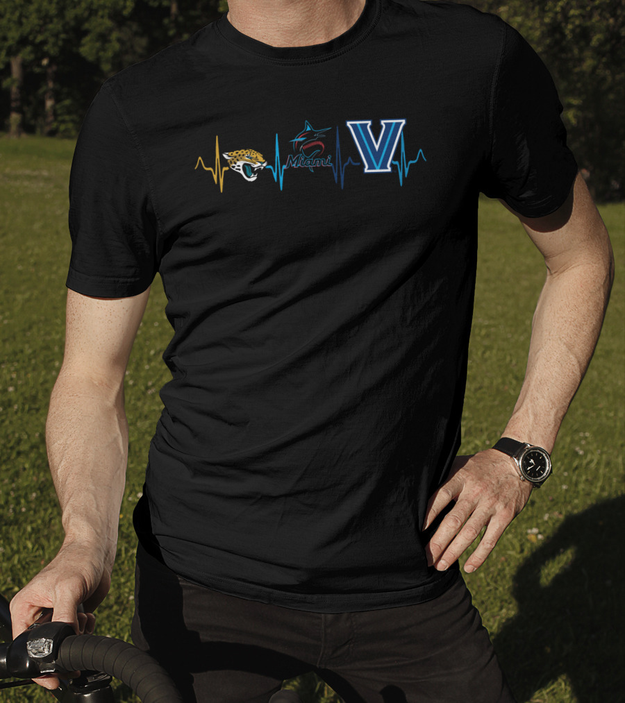 Love Jaguars Miami Marlins Villanova Pulse T-Shirt