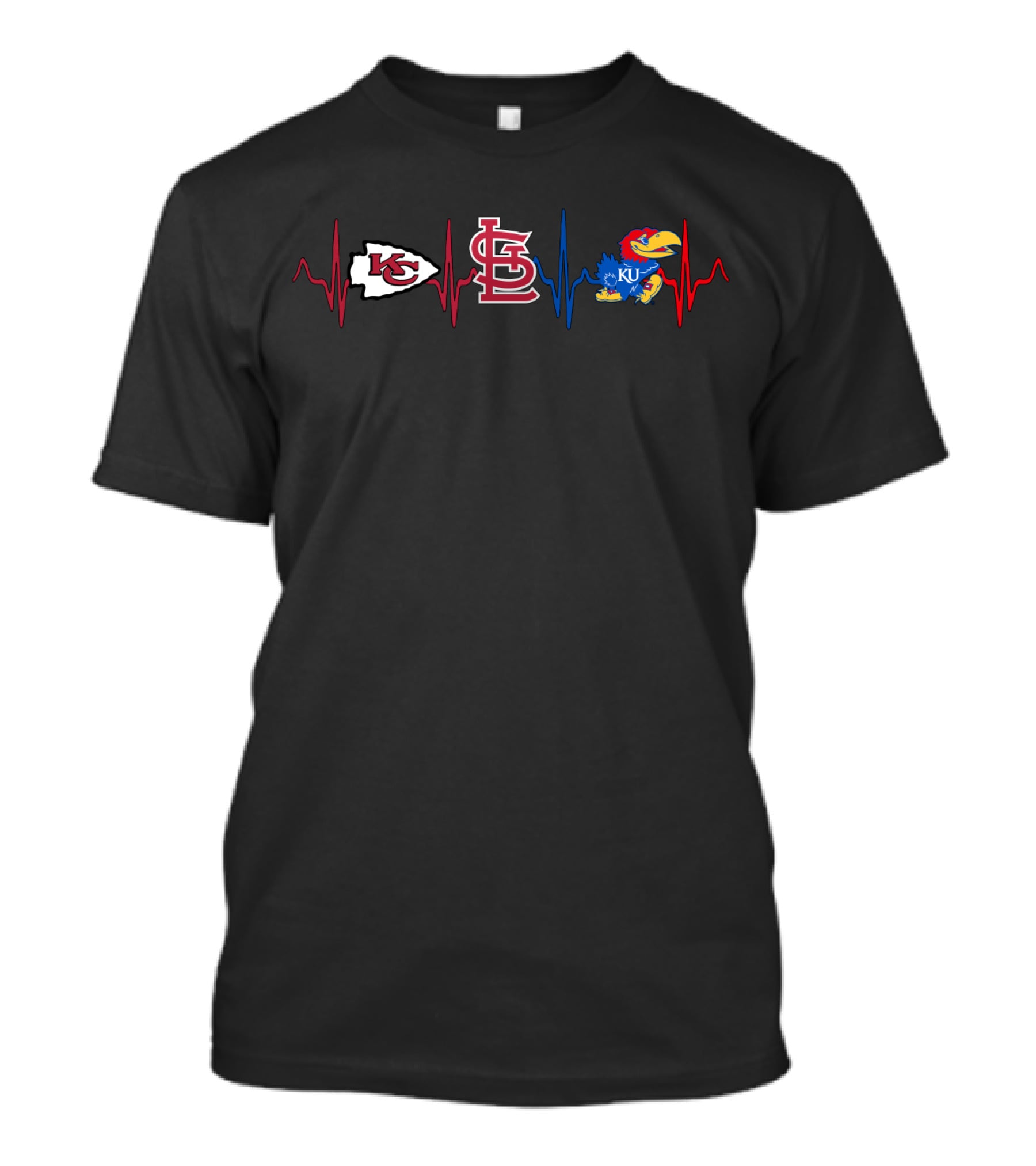 Love Kansas City Chiefs St. Louis Cardinals With Ku Jayhawks Kj T-Shirt