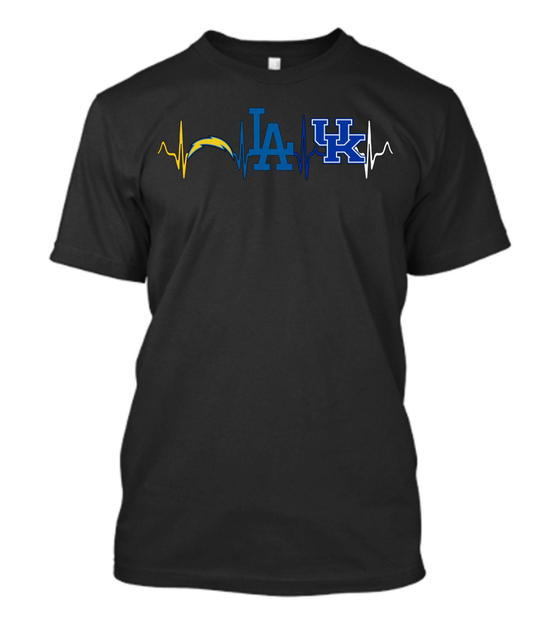 Love Chargers Dodgers Uk Heartbeat T-Shirt