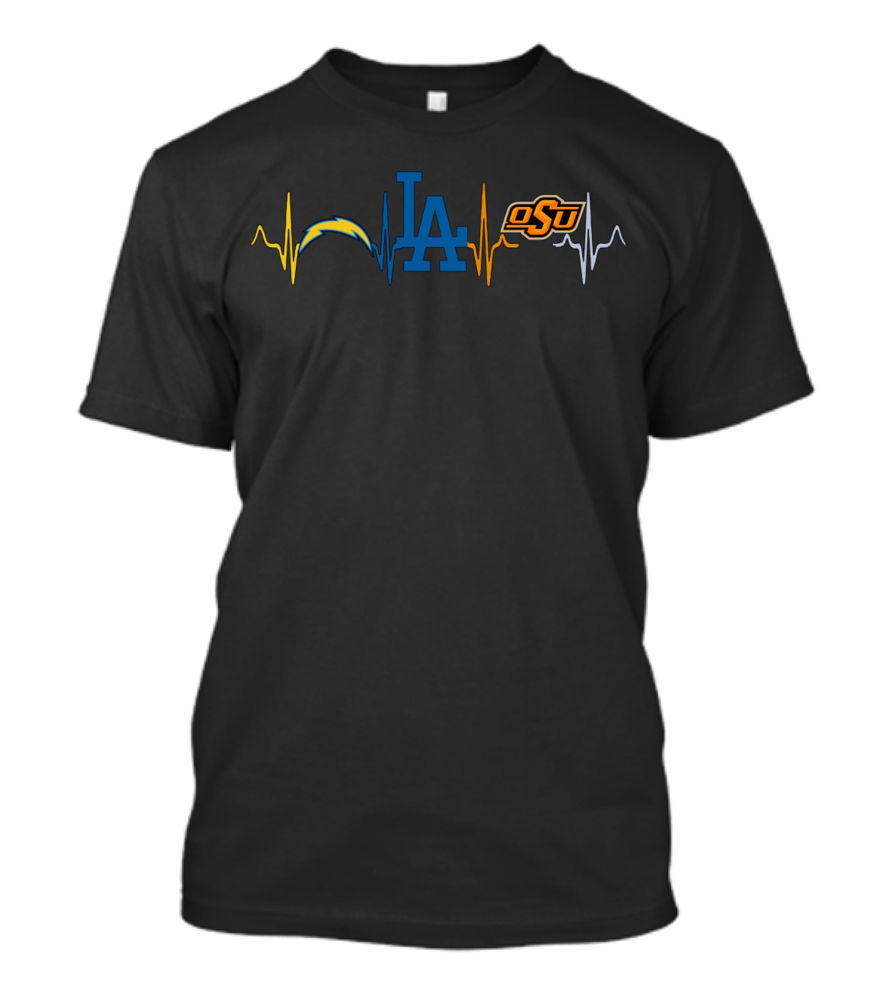 Love Chargers Dodgers Osu Heartbeat T-Shirt