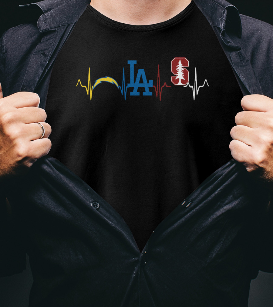 Chargers Dodgers Stanford Ekg Love T-Shirt