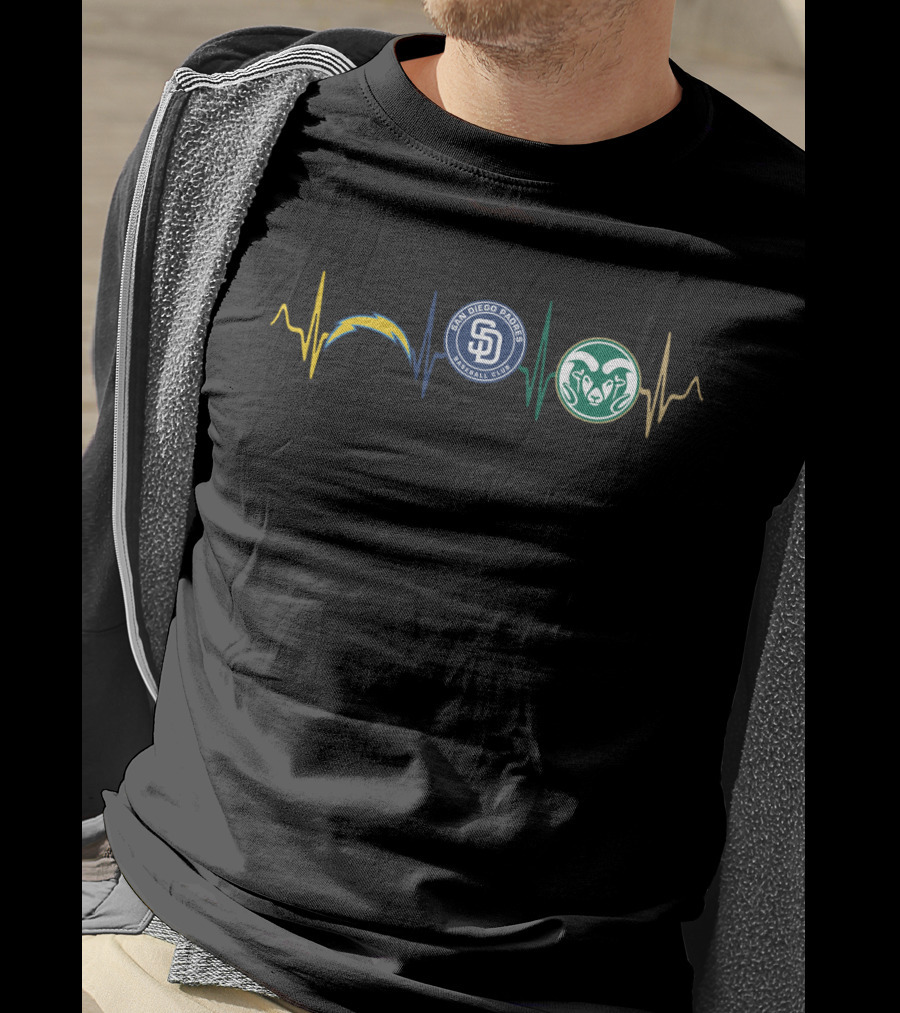 Chargers Padres Rams Heartbeat San Diego Csr T-Shirt