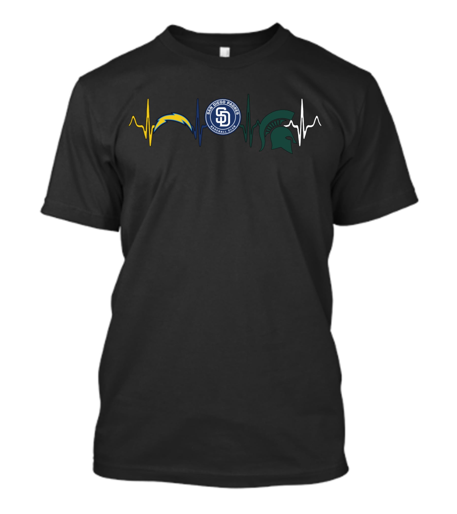 Chargers Padres San Diego Heartbeat Mss T-Shirt
