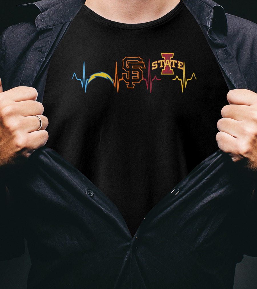 Love Chargers San Francisco Giants Iowa State Isc T-Shirt