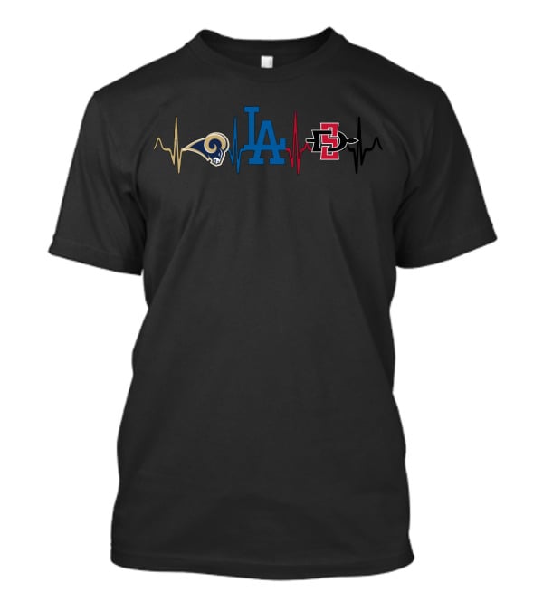 Rams Dodgers Sdsu Heartbeat T-Shirt