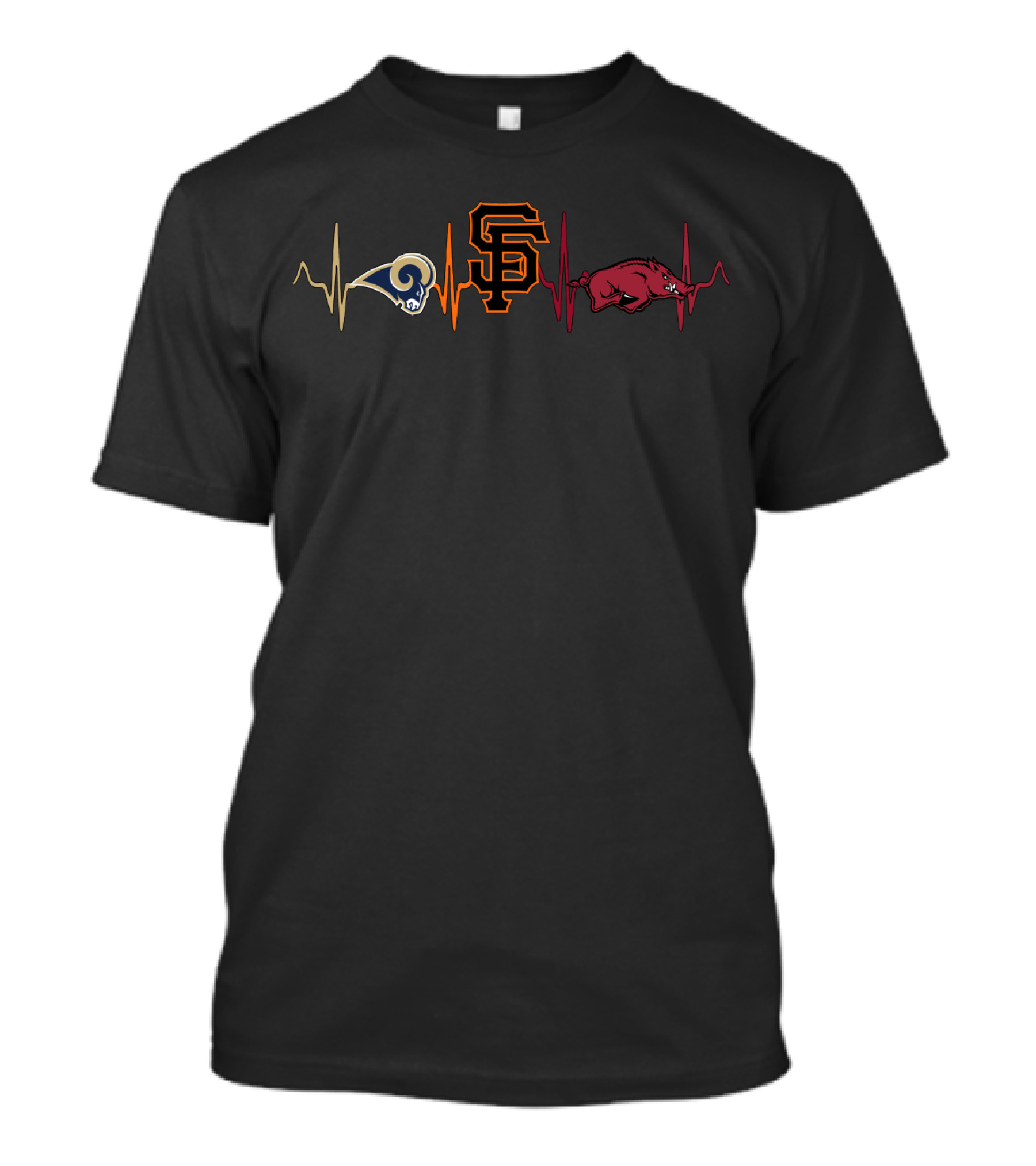 Rams Giants Ar Heartbeat T-Shirt