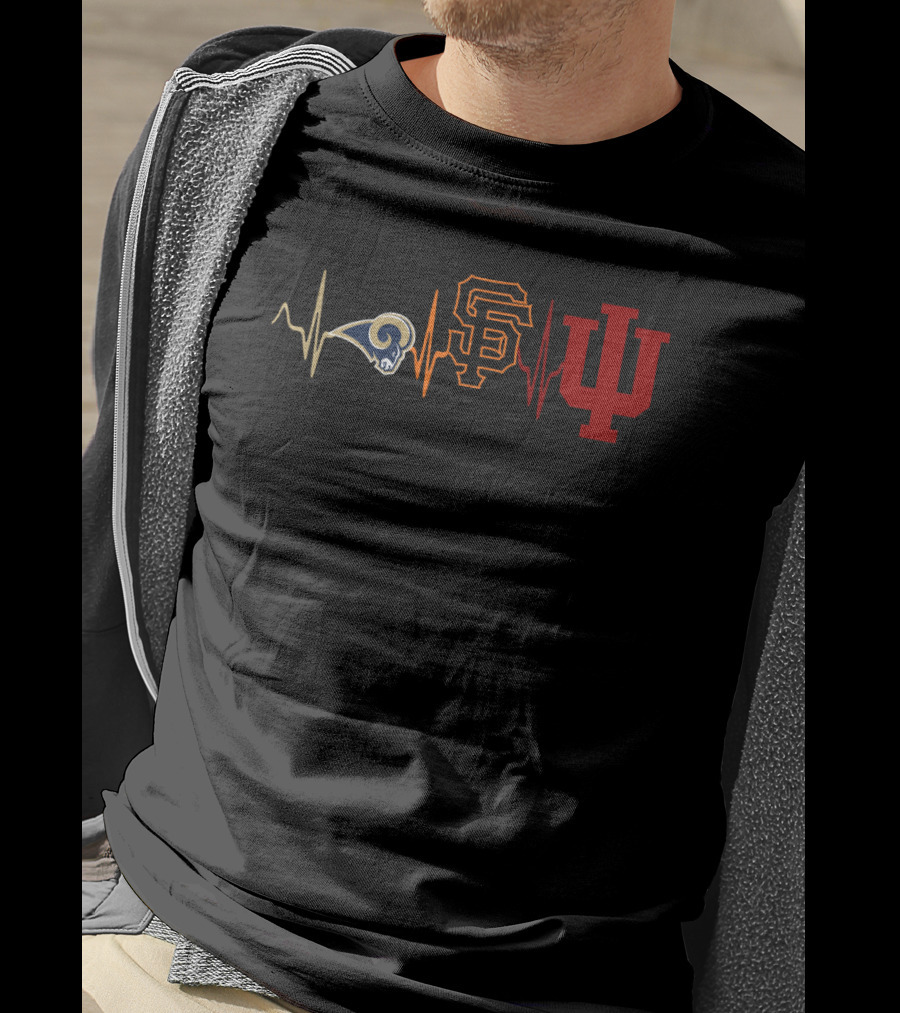 Rams Giants Indiana Heartbeat T-Shirt