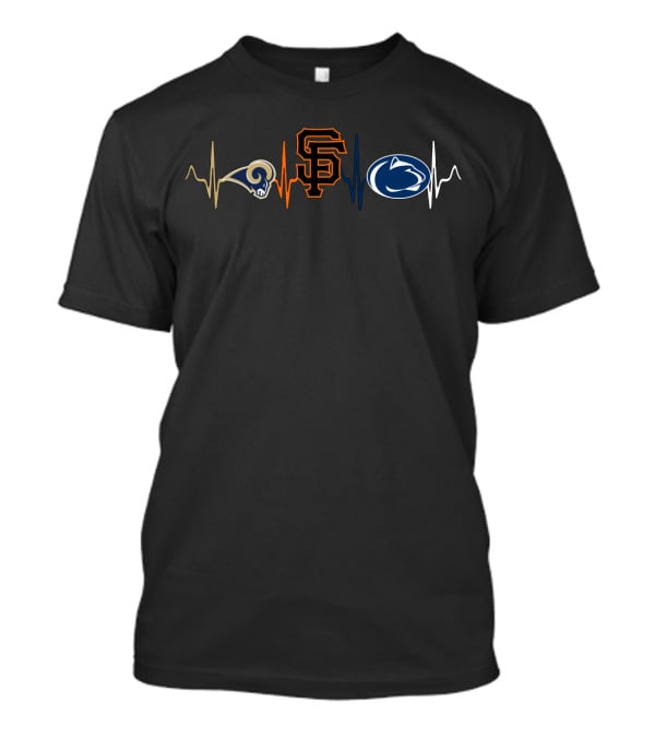 Rams Giants Penn State Love Ekg T-Shirt