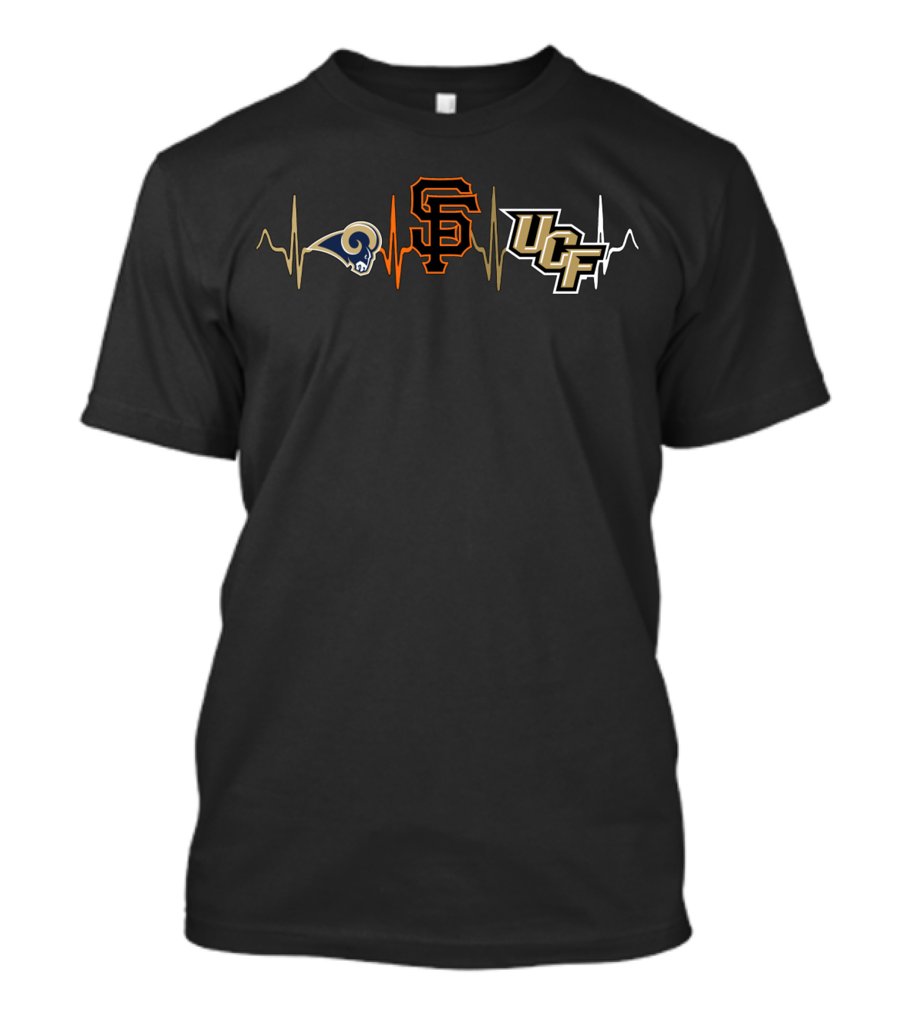 Rams Sf Ucf Heartbeat Giants Uk T-Shirt