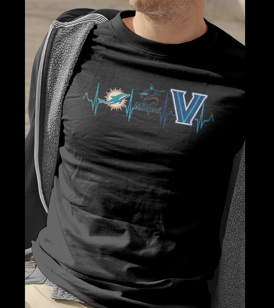 Miami Dolphins Miami Marlins Villanova Pulse T-Shirt