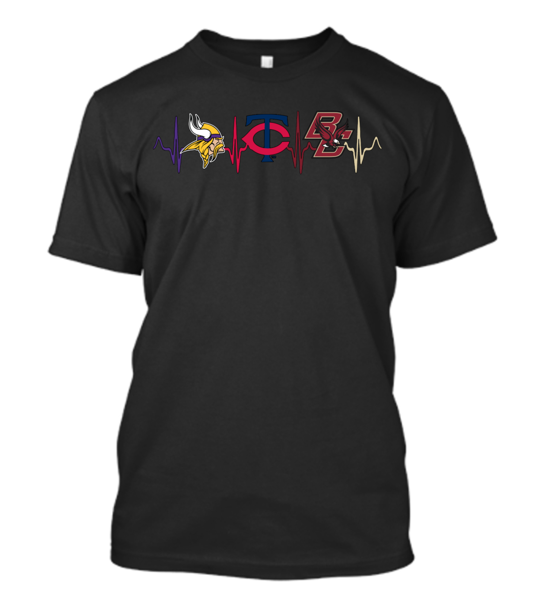 Vikings Twins Bce Heartbeat T-Shirt