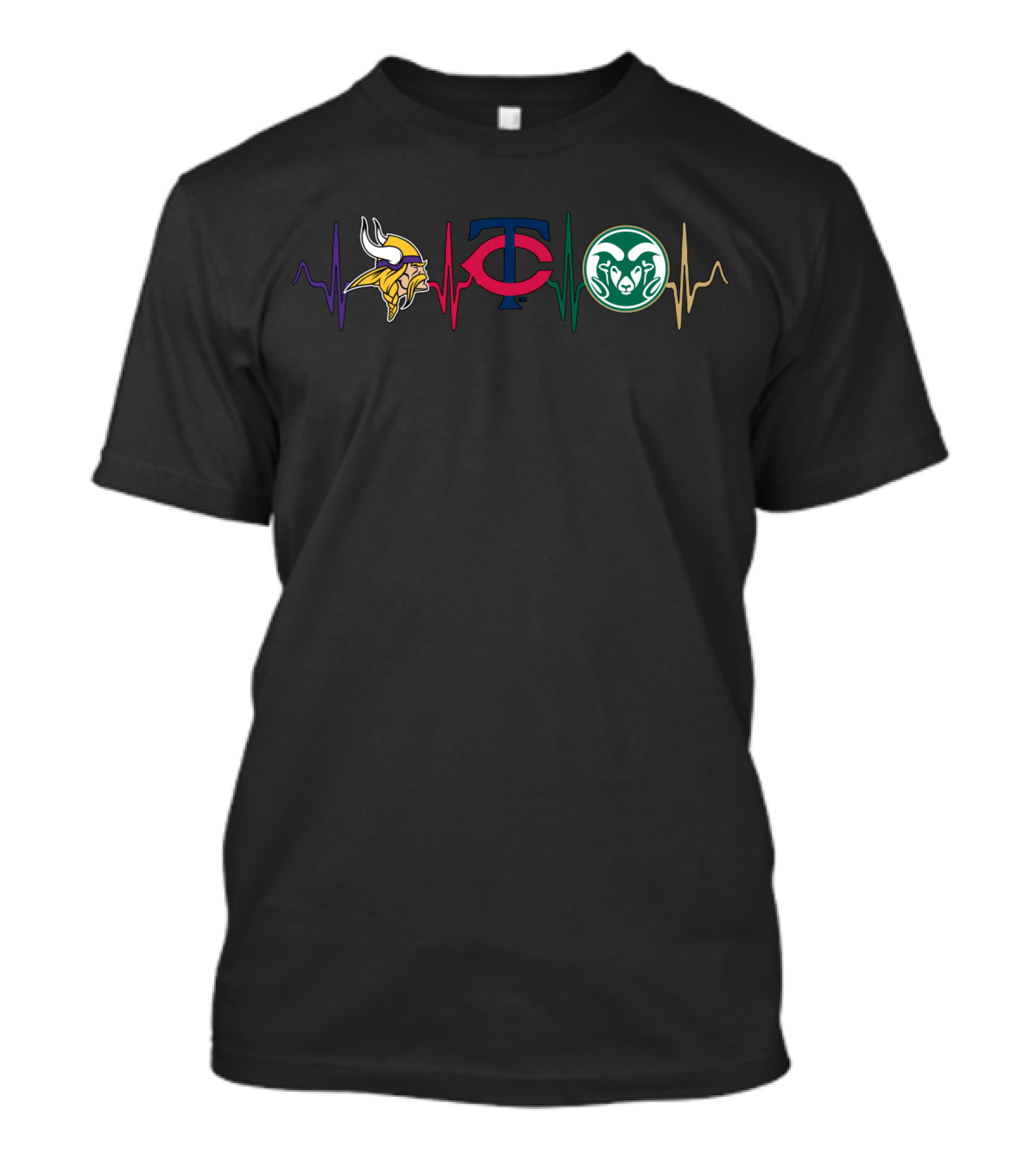 Love Vikings Twins Csr Heartbeat Icons T-Shirt