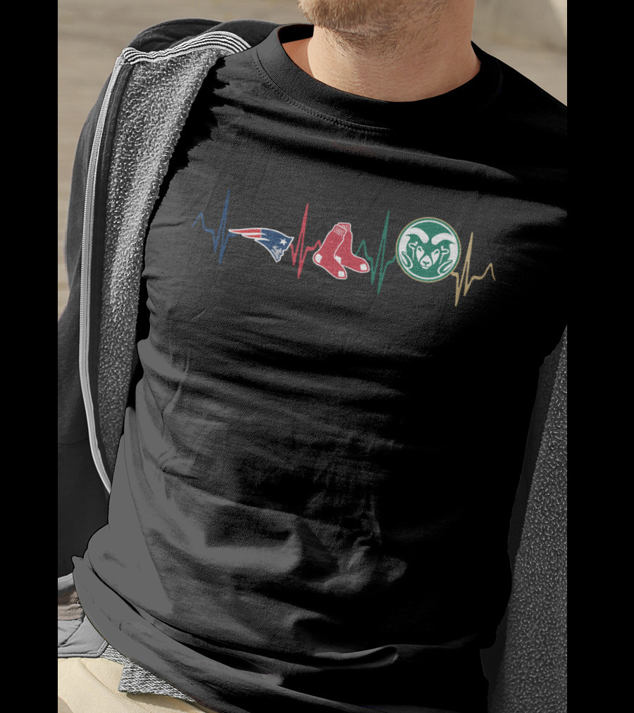 Patriots Red Sox Rams Heartbeat Csr T-Shirt