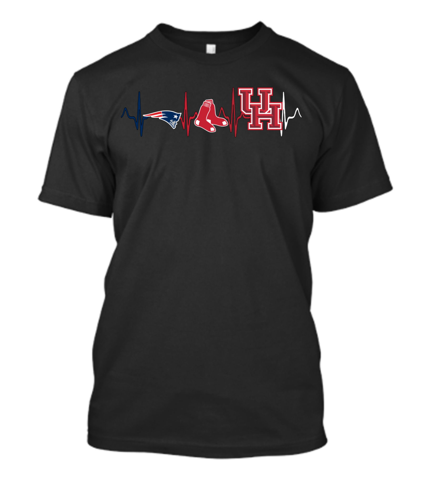 Patriots Red Sox Uh Heartbeat T-Shirt