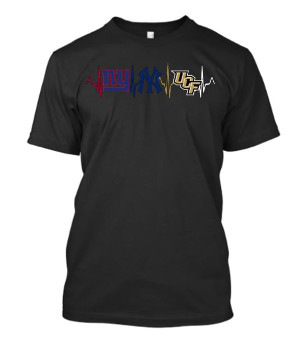 New York Giants Yankees Ucf Heartbeat T-Shirt
